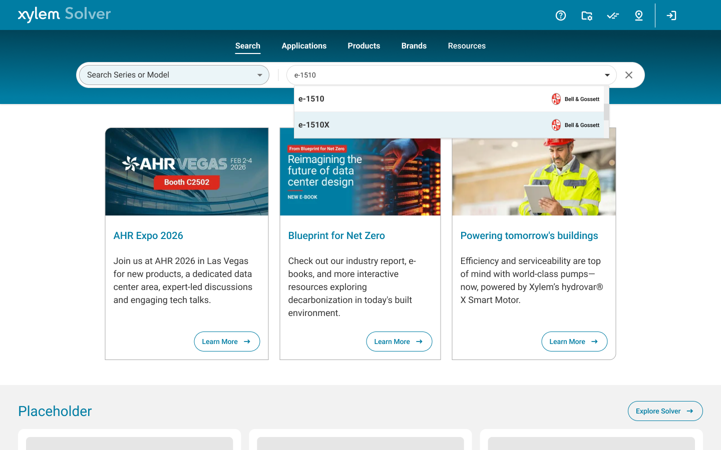 Homepage with global search and predictive results